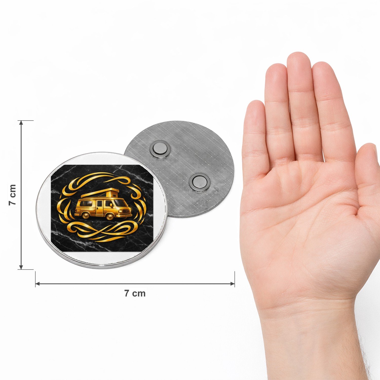 Koelkastmagneet Een speelse motivatieprint met een donkere achtergrond en ee - rond, Ø 7 cm - magneten, foto | cadeau