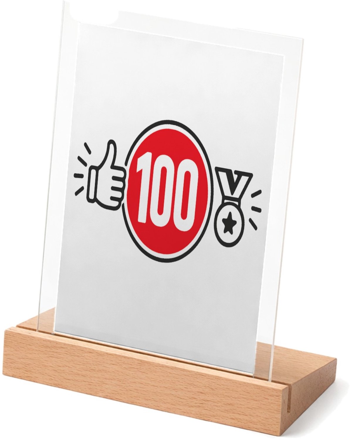 Mr Cadeautjes Glasframe met vaste tekst - design Een sportieve complimentenprint met een centraal getal of sy | cadeau Wit