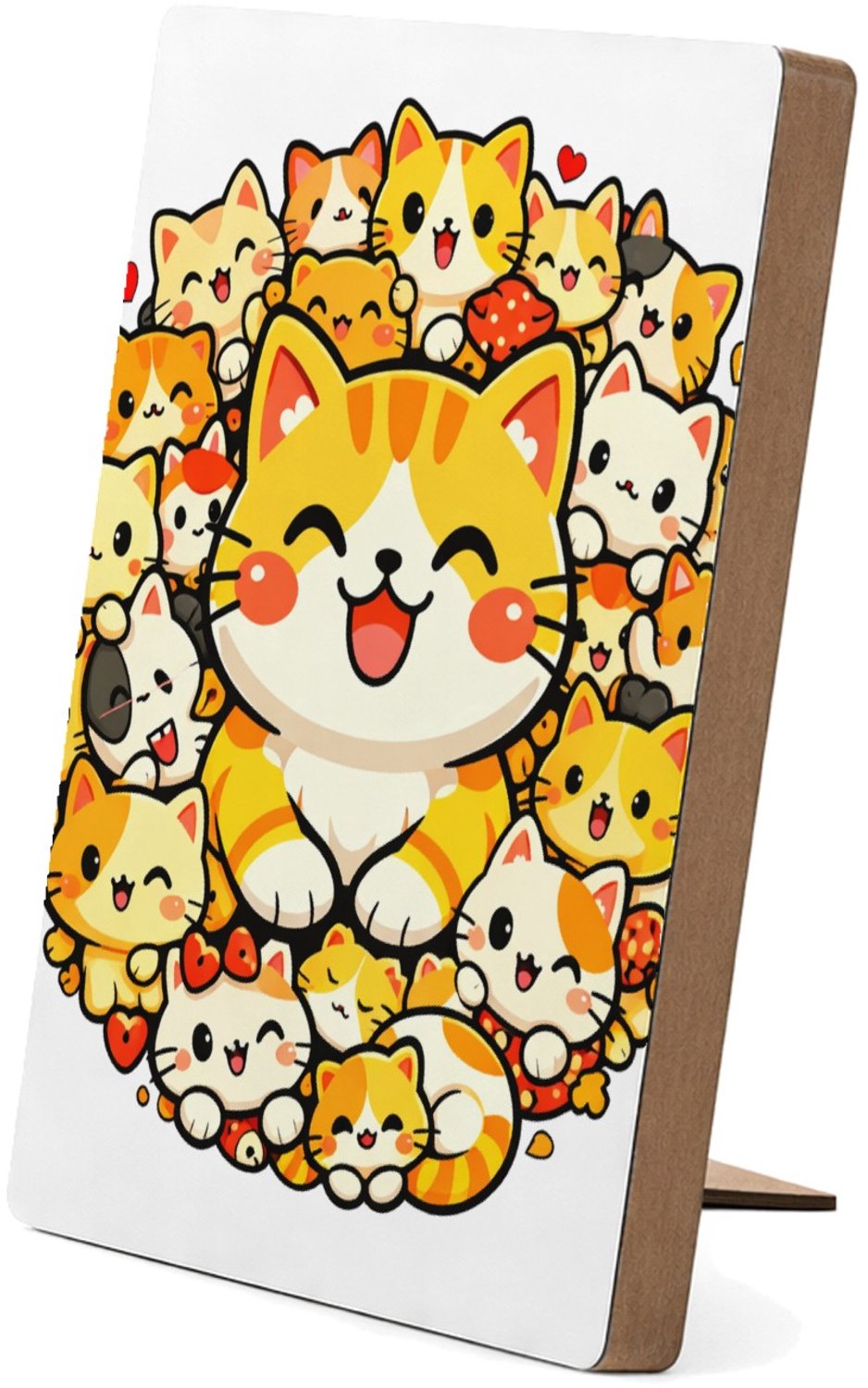 Mr Cadeautjes Glasframe/MDF 12,7 x 17,8 - design Een compacte cirkel van vrolijke dieren rond één grote hoofd | cadeau Wit