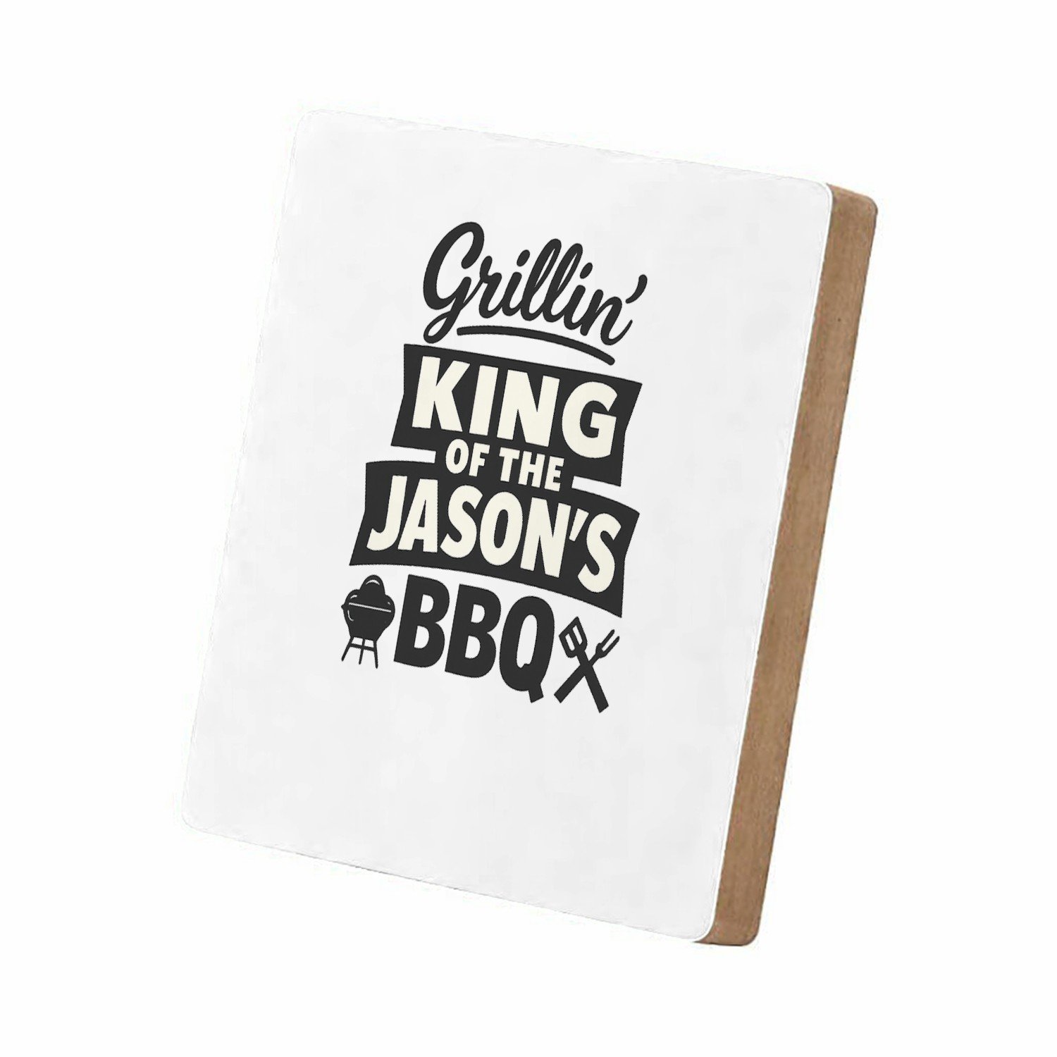 Mr Cadeautjes MDF staande fotolijst 15,2 x 15,2 - design Een feestelijke koffiebar-claim met een sterke persoonlijke | cadeau Wit