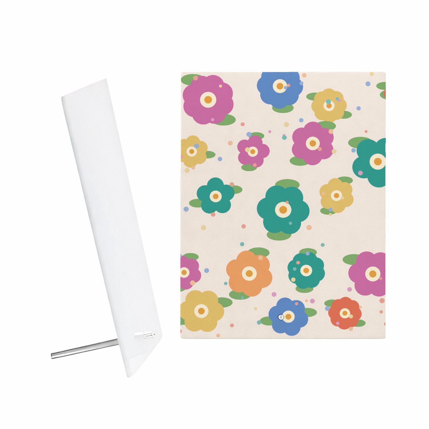 Mr Cadeautjes Glazen fotopaneel Bloemenveld - 15 x 20 cm, staand - glas, decoratie, wanddecoratie | cadeau Wit