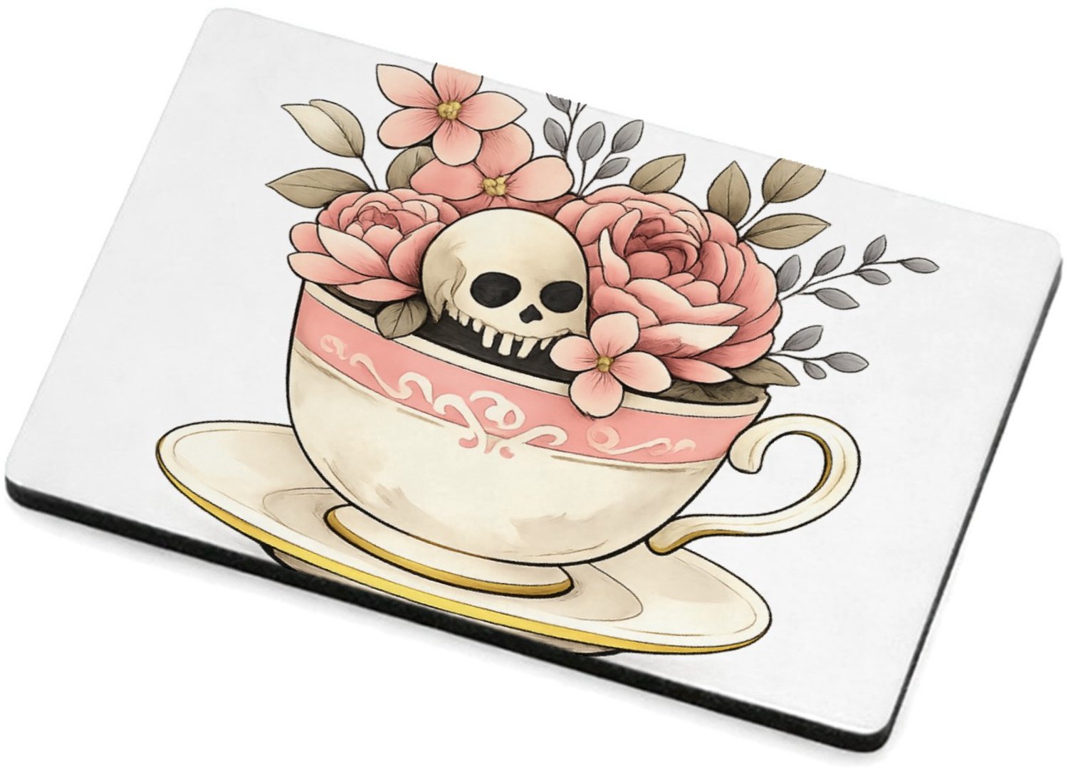 Mr Cadeautjes MDF magnetische fotolijst 7,5 x 5 - design Een vrolijk botanisch contrast tussen iets zachts en iets on | cadeau Wit