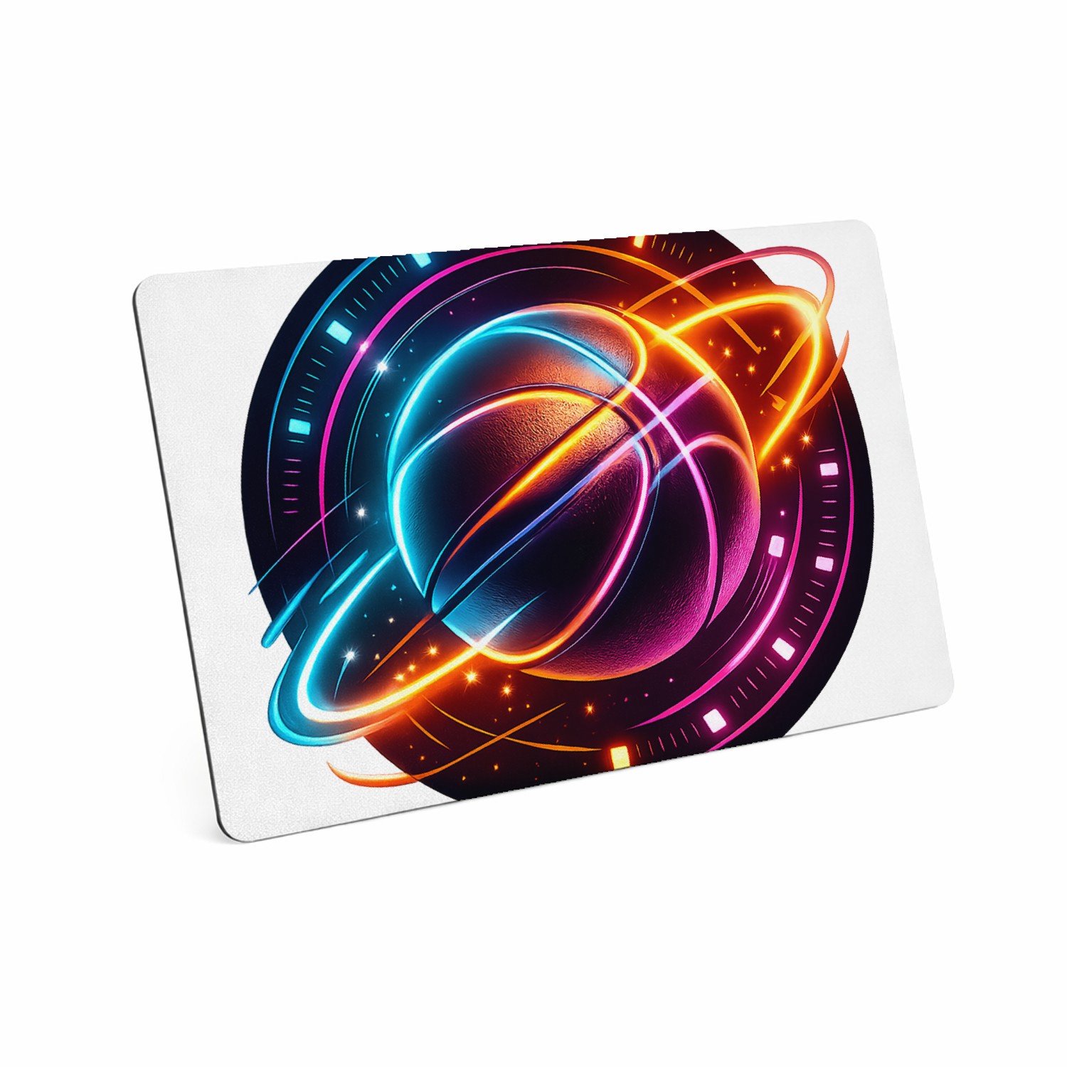 Mr Cadeautjes MDF magnetische fotolijst 28 x 19 - design Neon sportenergie met een dynamisch object in het midden | cadeau Wit
