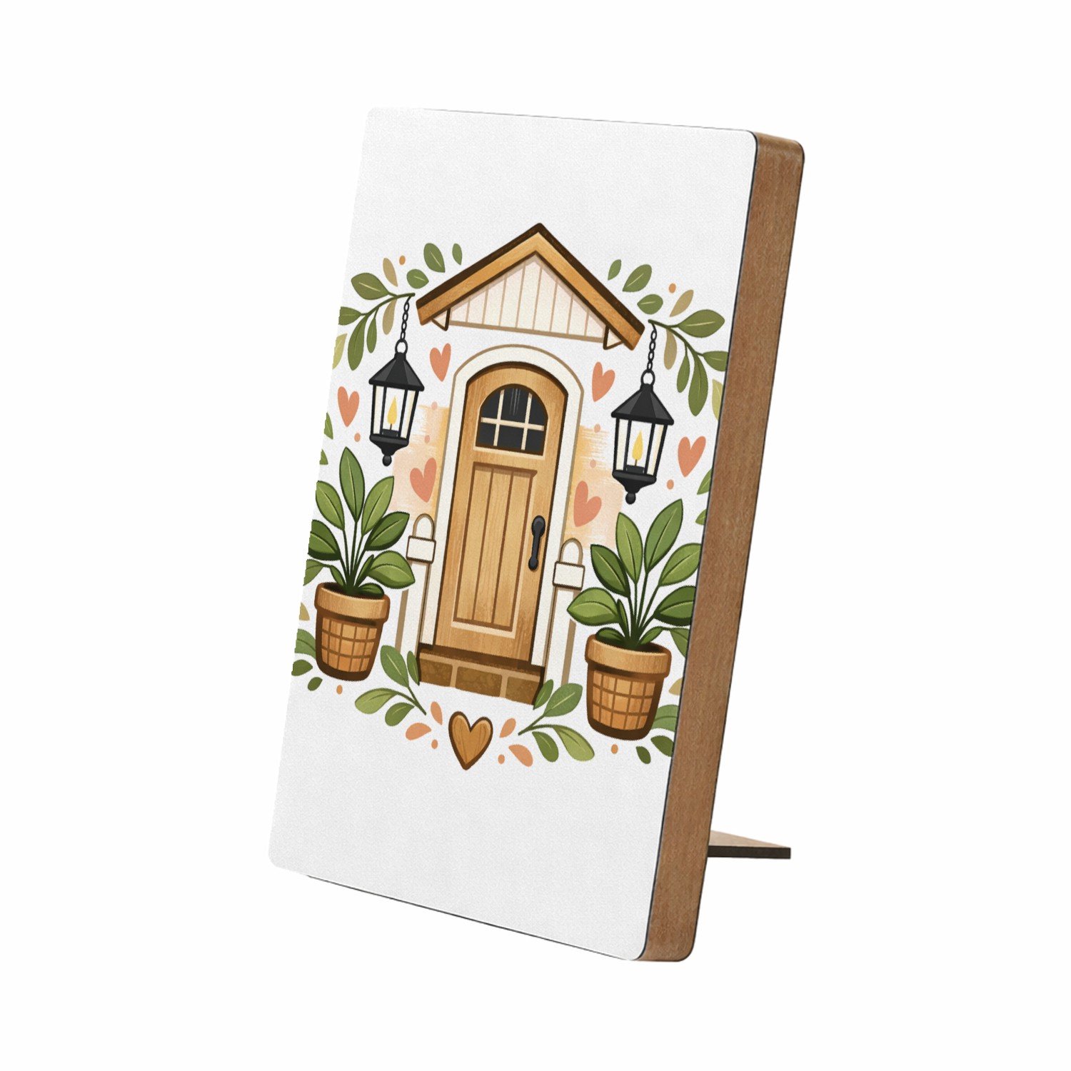 Mr Cadeautjes Glasframe/MDF 12,7 x 17,8 - design Familie-entree met speelse botanische omlijsting | cadeau Wit