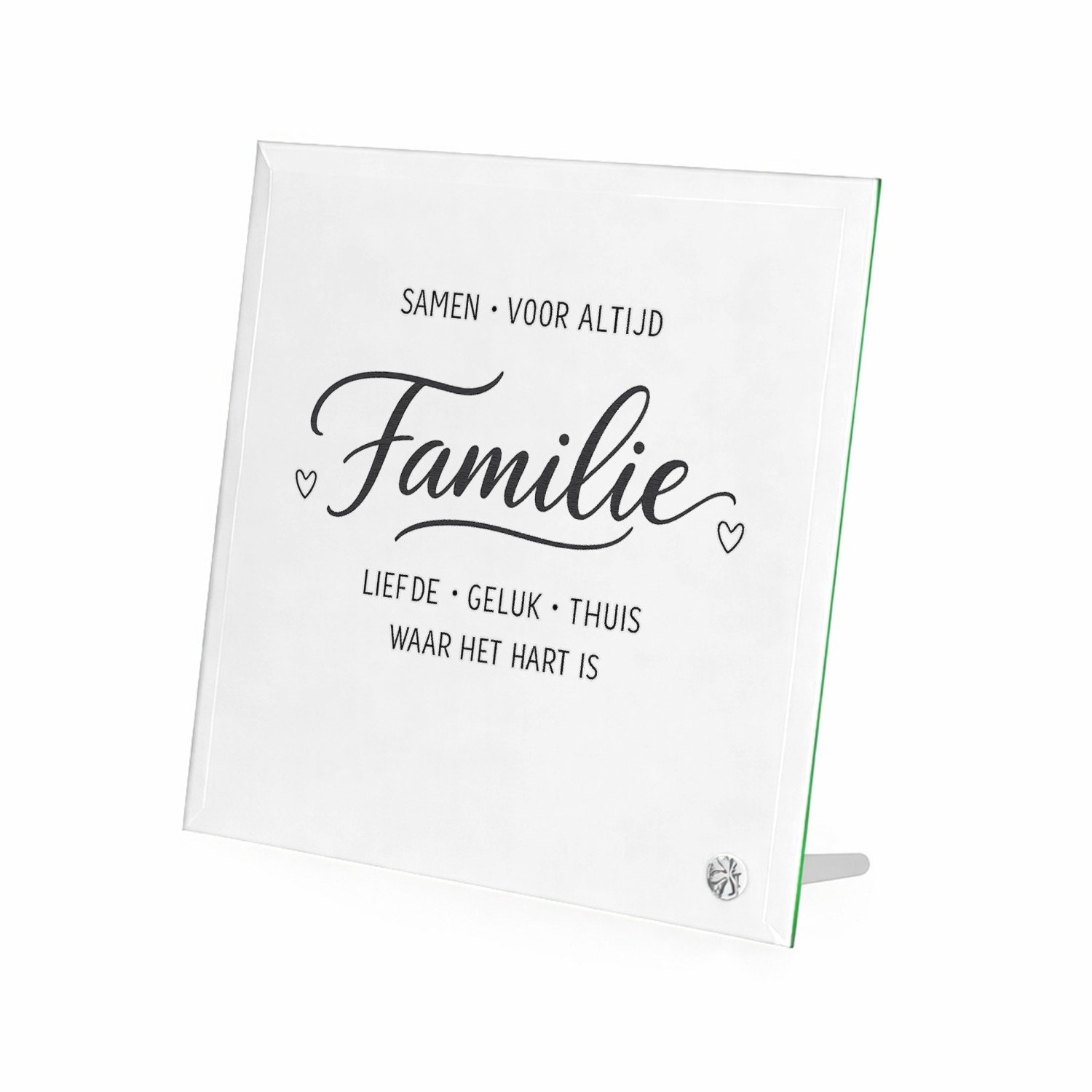 Mr Cadeautjes Glasframe 20 x 20 - design Een vergelijkbare warme typografische cadeaustijl met een ce | cadeau Wit