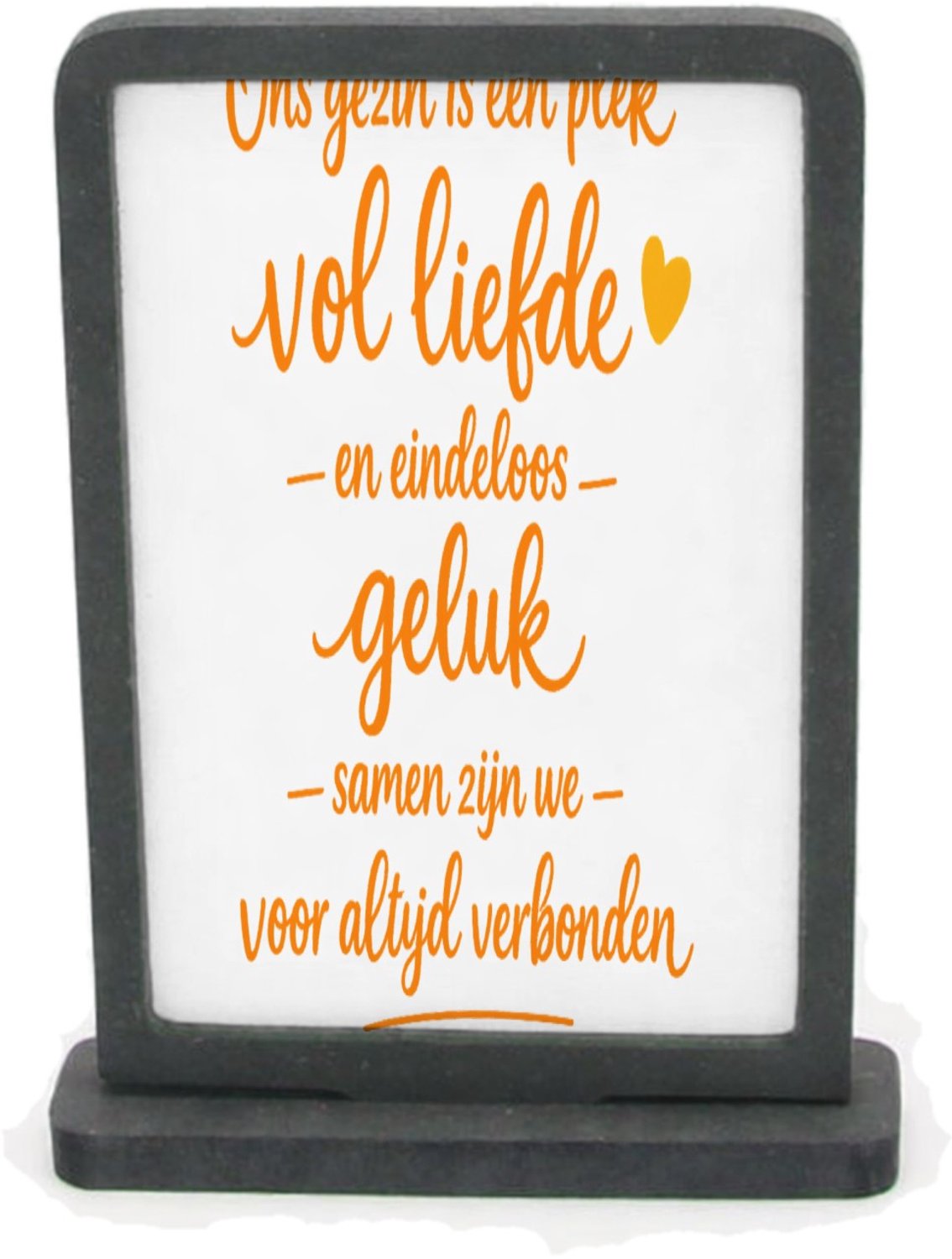 Mr Cadeautjes Houten fotolijst rechthoek met MDF inleg - design Een warme familie-quote in handgeschreven stijl met een klei | cadeau Wit