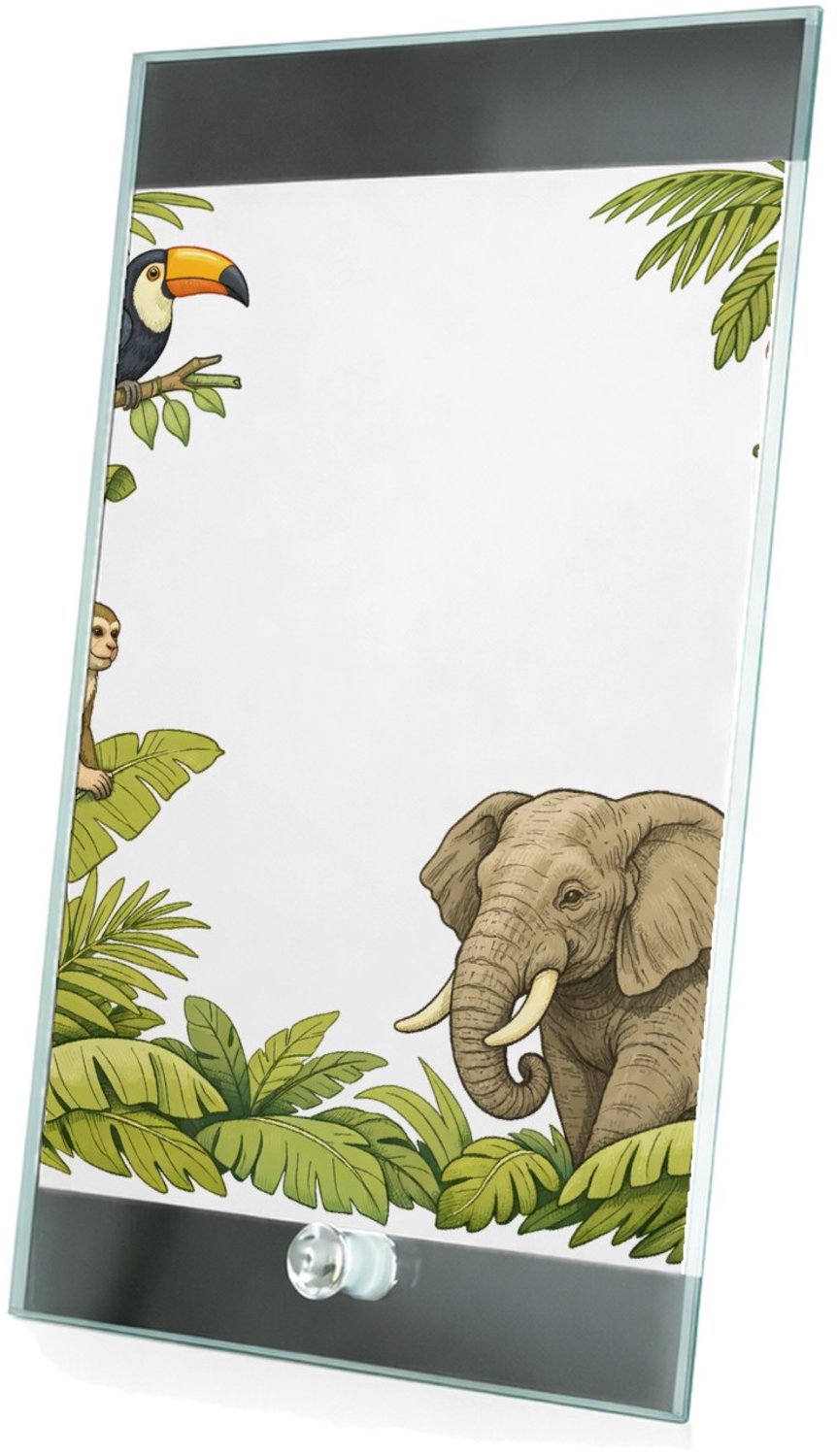 Mr Cadeautjes Glasframe 15 x 23 - design Savanne-rand met grote rust in het midden | cadeau Wit