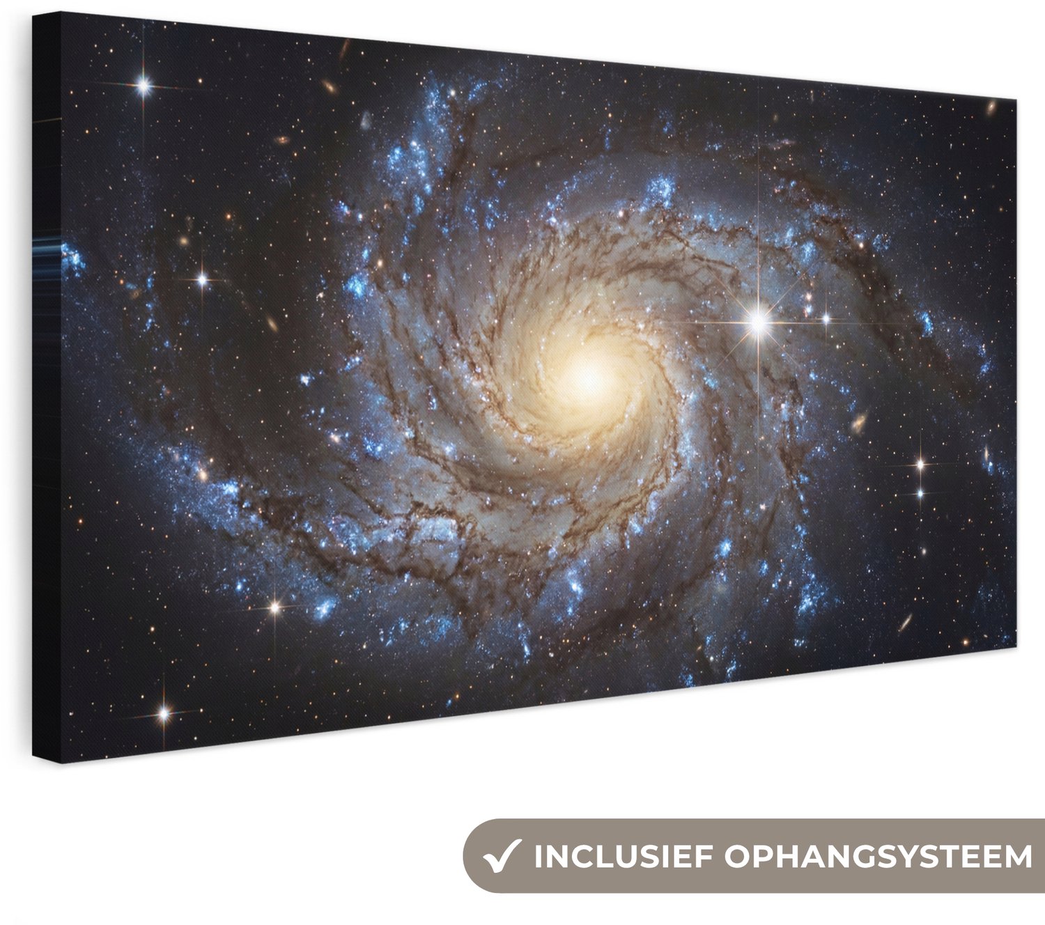 Canvas schilderij 80x40 cm - Exclusieve wanddecoratie Kosmos - Sterrenstelsel - Donker - Muurdecoratie woonkamer - Slaapkamer decoratie - Kamer accessoires - Schilderijen op canvas
