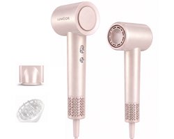 Luméor Anti-Pluis Föhn met Diffuser - Incl. 2 opzetstukken - Sneldrogend - Incl. E-book - Roze