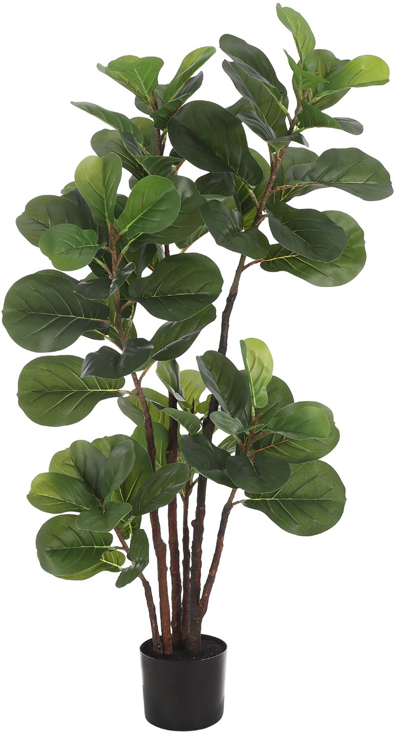 Triumpunpre Kunstmatige Vioolblad Vijg 150 cm - Nep Ficus Lyrata Met 72 Zijden Bladeren En Echte Houten Stam - Potplant Voor Binnen Decoratie Woonkamer Kantoor