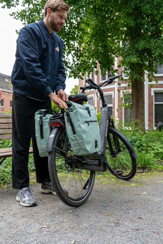 Voltano Enkele Fietstas Set E-bike - Mint Groen - 2 x 23 Liter - Gratis Schouderband - 100% Waterdicht - Fietstassen Elektrische Fietsen van Voltano — afbeelding 2