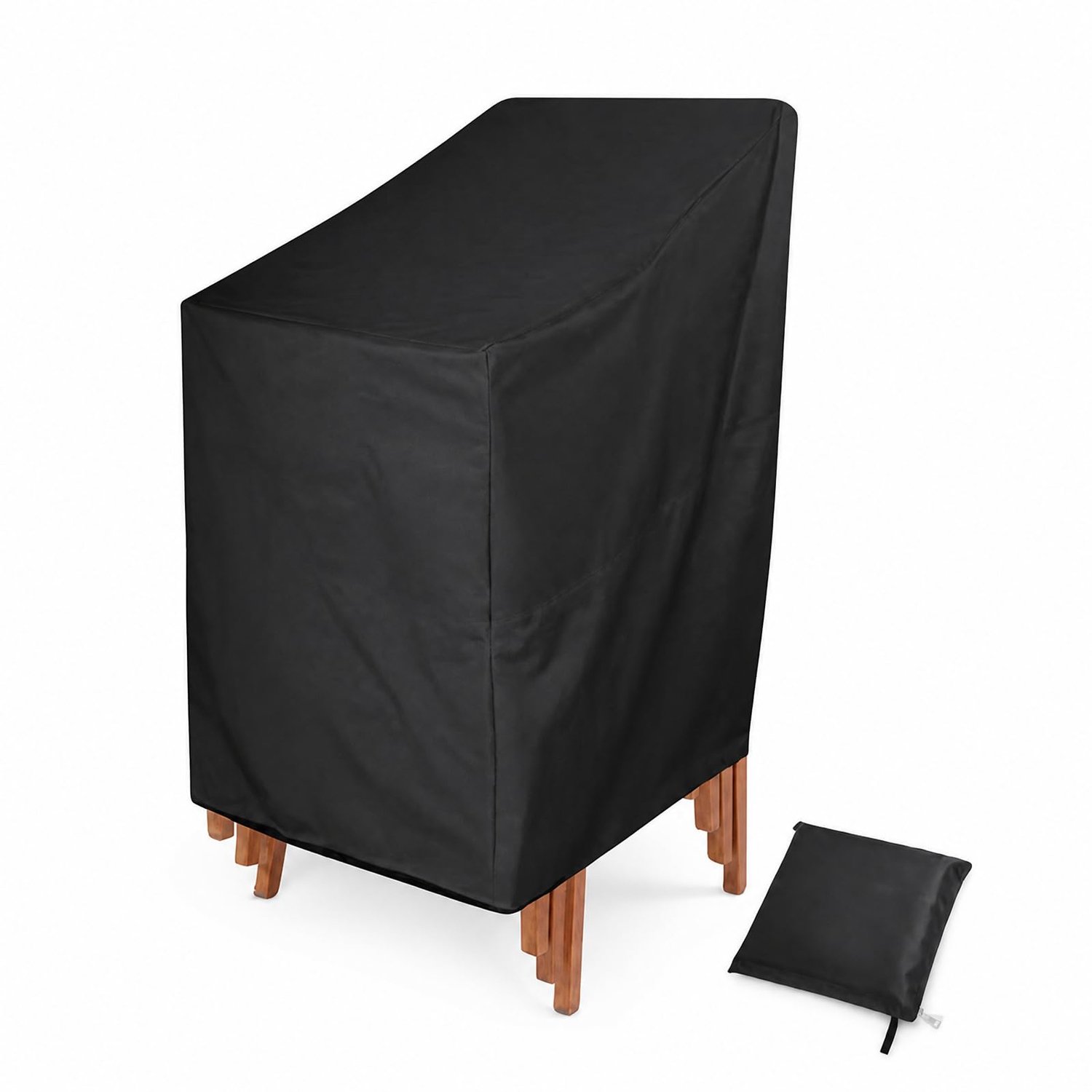 Famanu Waterdichte beschermhoes voor tuinstoelen, 65 x 65 x 80/120 cm, winddicht en UV-bestendig, perfect voor gebruik op balkons en in kleine tuinen, houdt je meubels droog en veilig wit