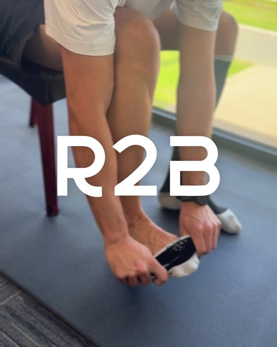 R2B Sport Compressiekousen Dames/Heren - Compressie Sokken Hardlopen - Sportsokken - Hardloopsokken - Compressie Kousen Vliegtuig - Maat L (Schoenmaat 42-45) - Zwart/Grijs