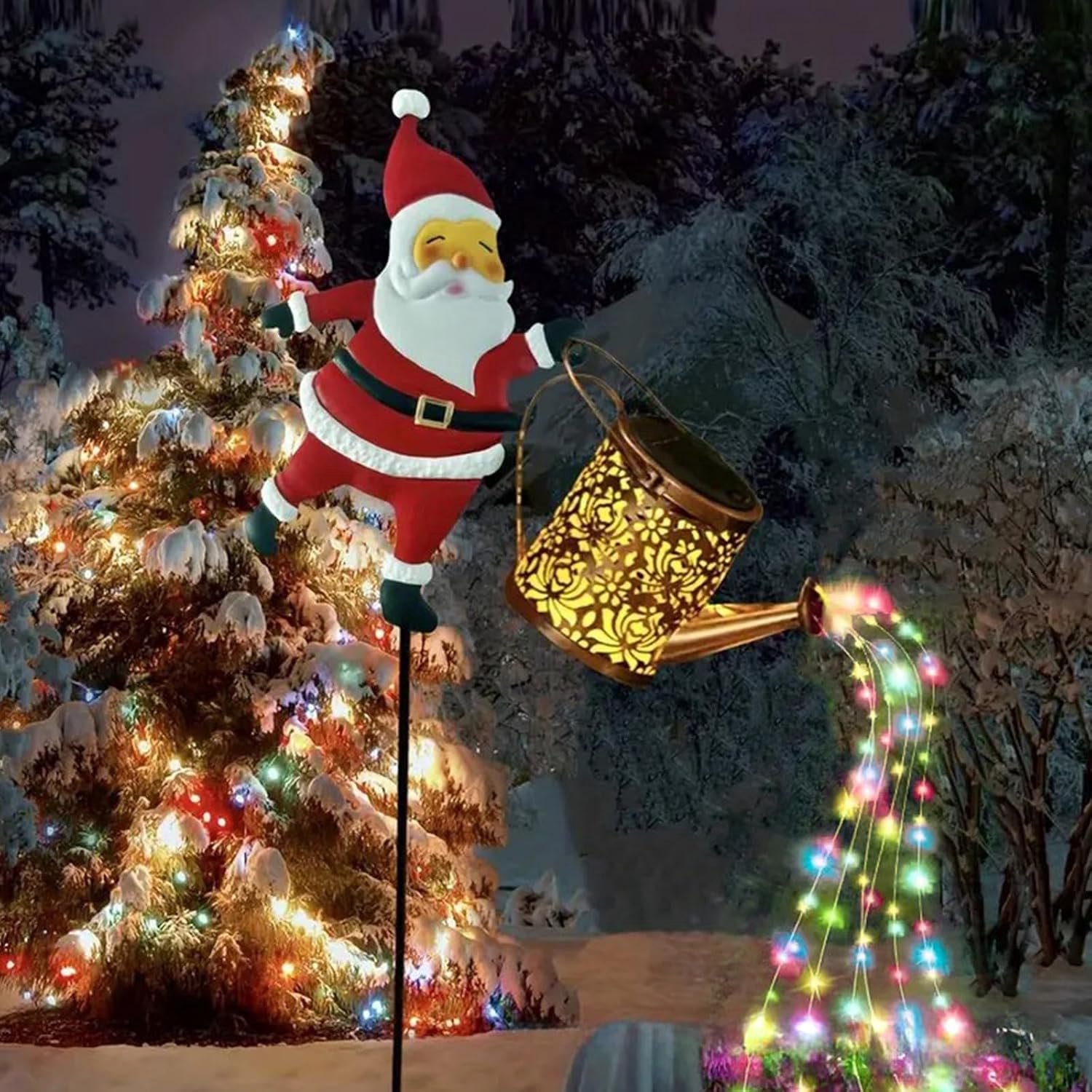 Kerst Tuinverlichting - LED Grondspot Buiten - Zonnelampen - Regenbestendig - voor Kerstversiering Buitenshuis - 83cm – foto 4