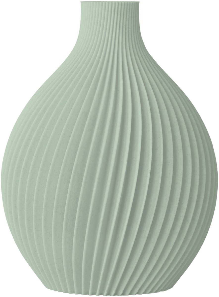 Layvo Corvus Vaas - Salie - 25 cm - droogbloemen vaas - organische vaas - gerecycled plastic
