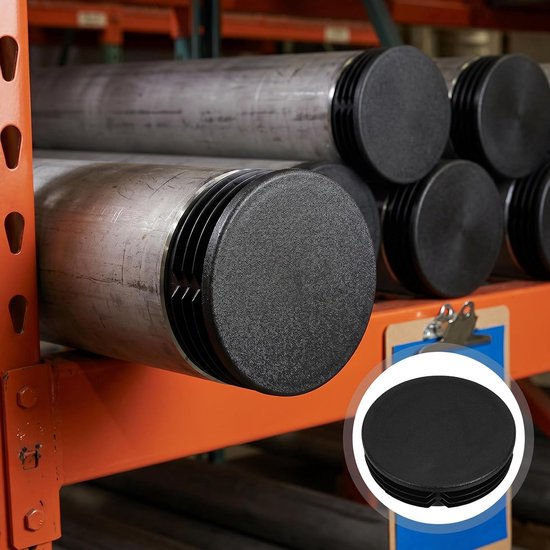 10 Stuks Zwarte Ribbelige Plastic Buis Pluggen Rond Meubel Poot Eindkappen Geluidsreductie Stoelbuis Beschermers voor Meubelpoten Buisafwerking — afbeelding 2