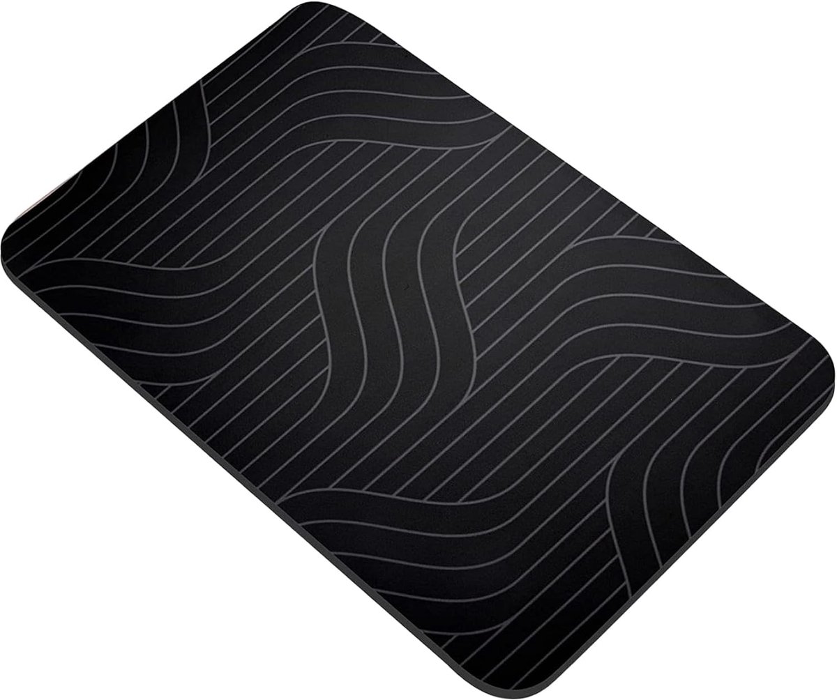 Antislipmat voor de badkamer - Badkamermat van diatomeeënaarde - Absorberende mat voor toiletingang - Antislipmat - Badkamermat - 40x60 cm Zwart
