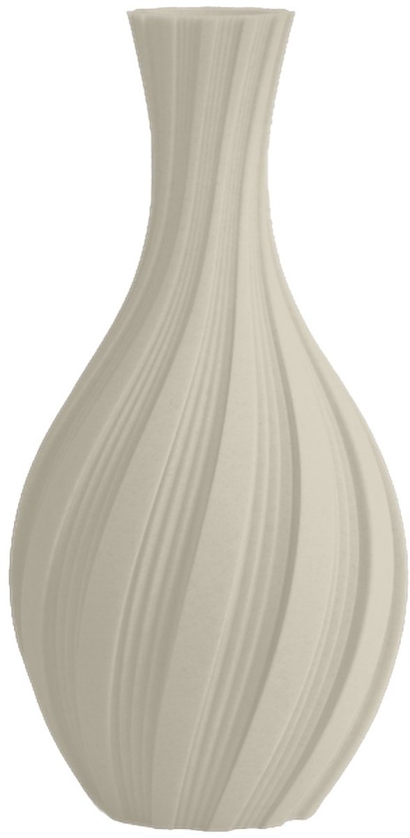 Layvo Lumi Vaas - Crème - 25 cm - droogbloemen vaas - organische vaas - gerecycled plastic