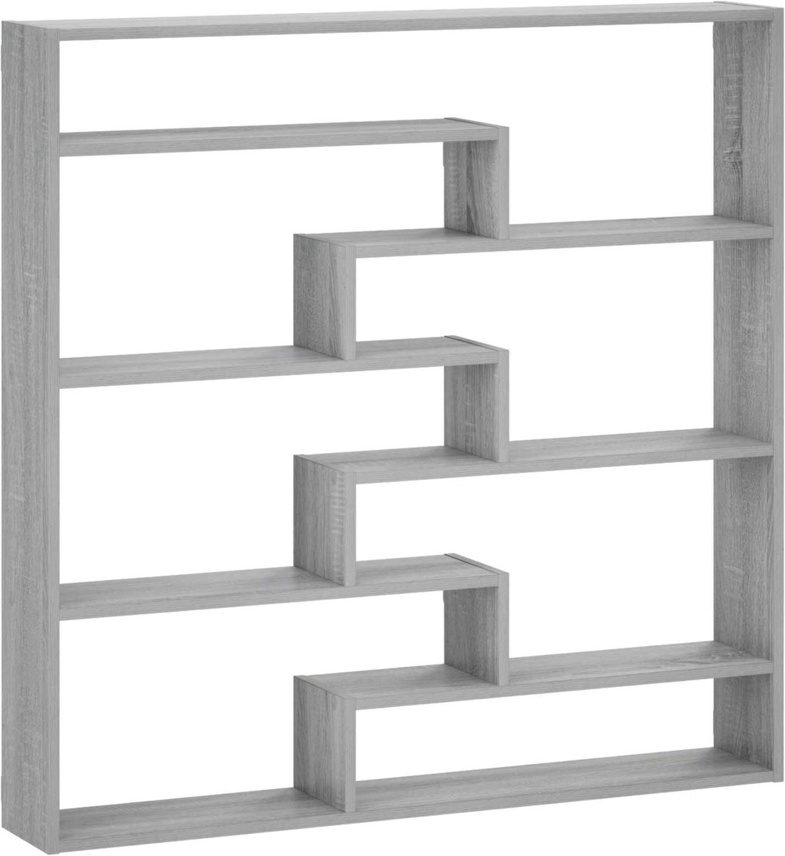vidaXL Wandplank - Grijs - Sonoma - 103 - x - 17 - x - 102 - cm - Bewerkt - hout Grijs Sonoma