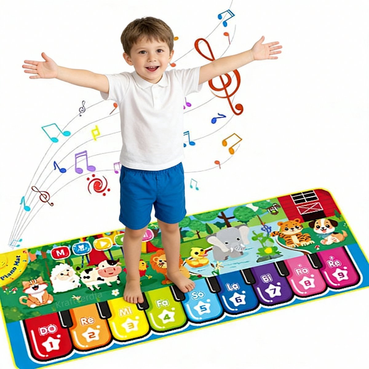 casalora Dansmat – Pianomat – Muziekmat – Speelmat – Bosboerderij – Speelgoed - 1 jaar - 2 jaar - 3 jaar - 4 jaar – 5 jaar – 6 jaar - Voor Kinderen - Voor Jongens - Voor Meisjes – 110x43 cm