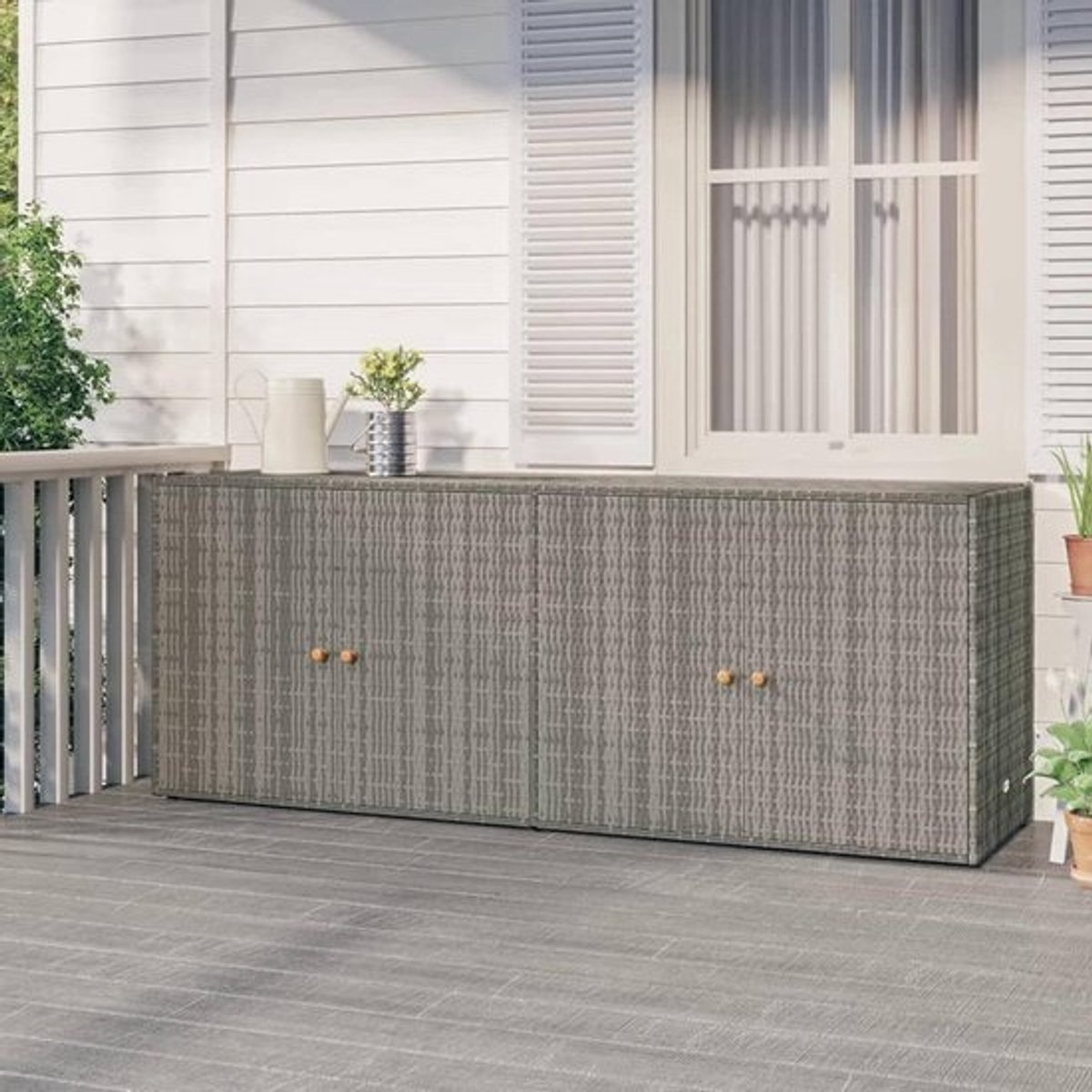Tuinkast hout - Tuinkast hout berging - Tuinberging hout - Tuinkasten voor buiten - Grijs