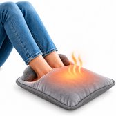 Multifunctionele Voetverwarmer – 4 Warmtestanden – Timer – USB – Voor Voeten, Handen, Knieën & Buik - 35x33 cm - Grijs