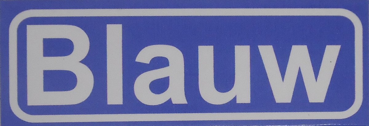 Souv© - koelkast magneet - plaatsnaam bord - kombord - souvenir - koelkastmagneetje - relatiegeschenk Blauw