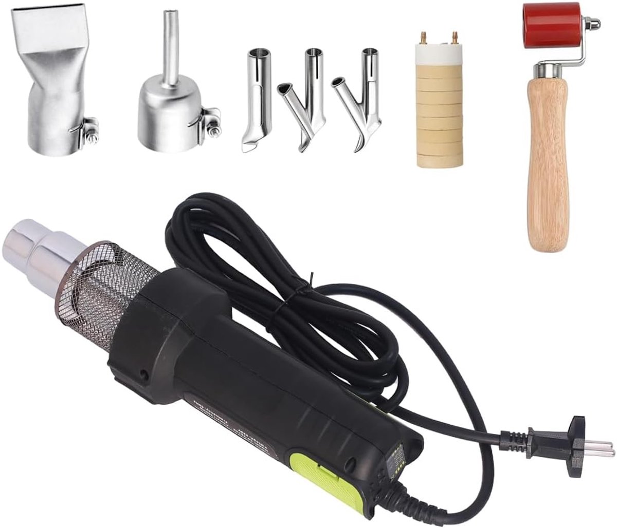 2000 W heteluchtpistool, lasapparaat met led-display, instelbare temperatuur 50-600 °C, veelzijdige heteluchtblazer voor PVC-lassen, solderen en afdichtingen