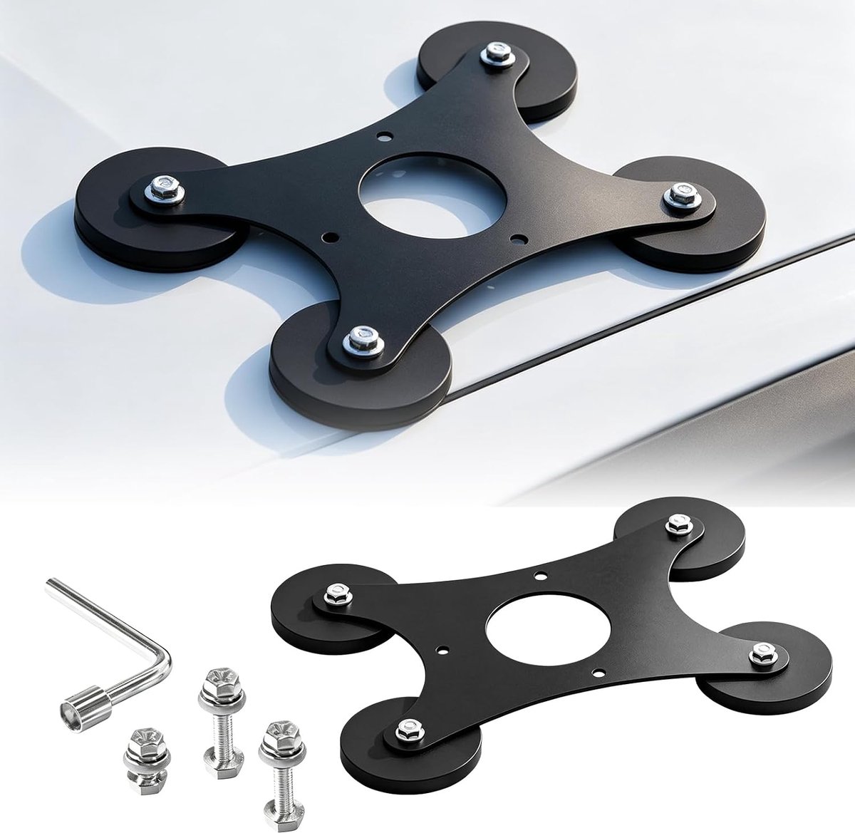 Mini magnetische dakhouder, Starlink mini-dakmontage van aluminiumlegering voor auto, 145 kg hechtkracht, robuuste bevestiging met krasbescherming en eenvoudige installatie