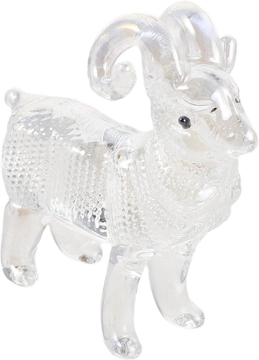 Kristallen Geitenbeeldje Jaar Decoratie Dierenriem Ornament Compact Artistiek voor Plank Tafelblad