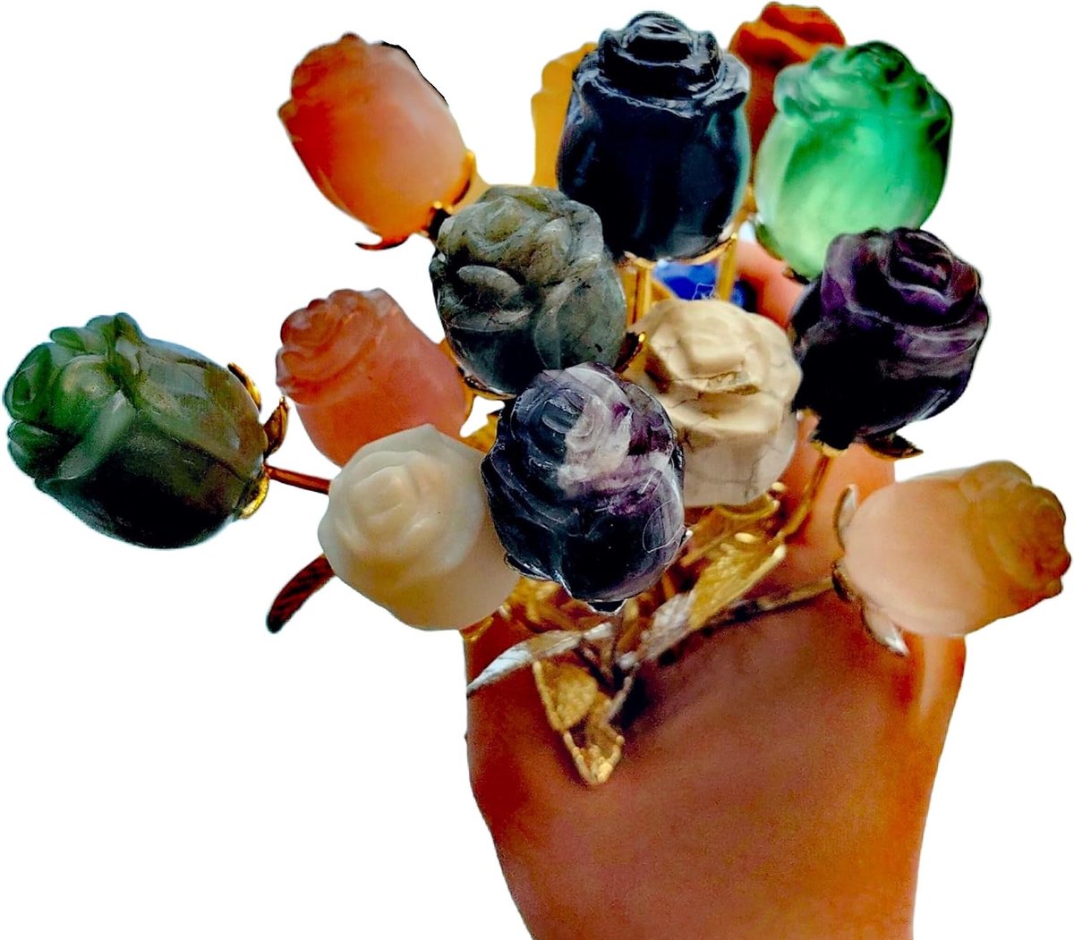 Rozen en bloemen gesneden stenen - het perfecte cadeau voor partners, moeders, Valentijnsdag, sensuele stenen. (2 stuks zilveren rode, blauwe opaal)