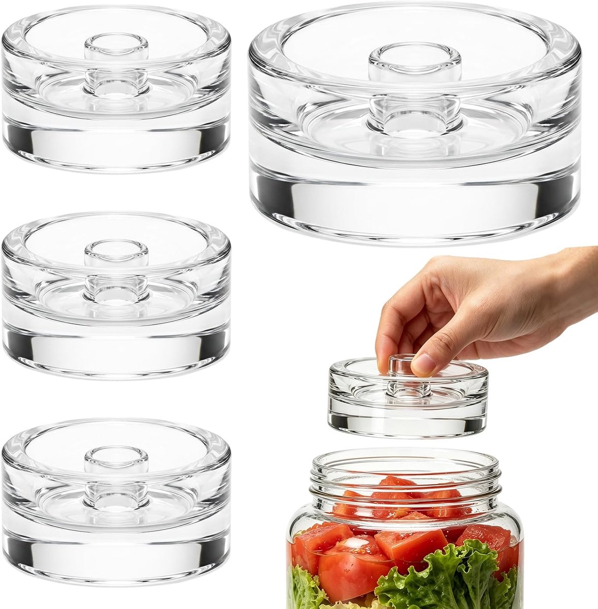 4 stuks fermentatiegewichten Ø 7 cm, glazen gewichten voor fermenteren voor kimchi