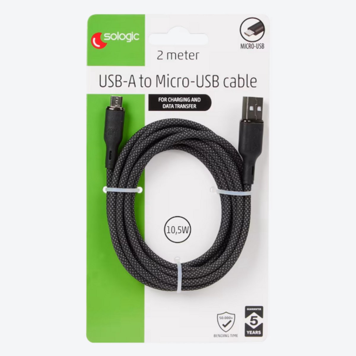 Image of Sologic oplaad- en datakabel USB-A naar USB-C