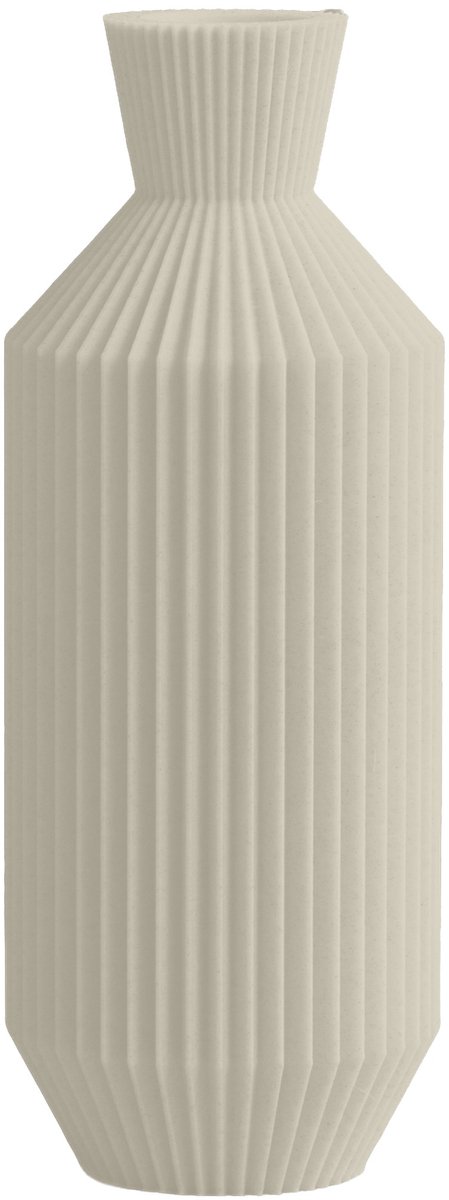 Layvo Beryl Vaas - Crème - 20 cm - droogbloemen vaas - minimalistische vaas - gerecycled plastic