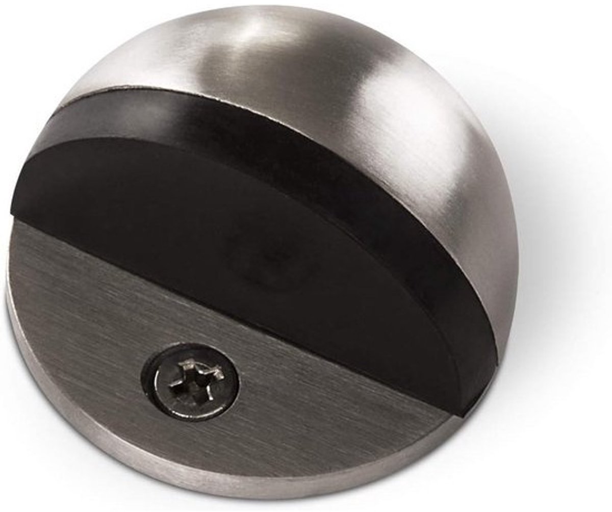 Vloerdeurstopper - Deurstopper - RVS - Bescherming voor deuren - Draaibeveiliging - 45 mm diameter - Geborsteld RVS