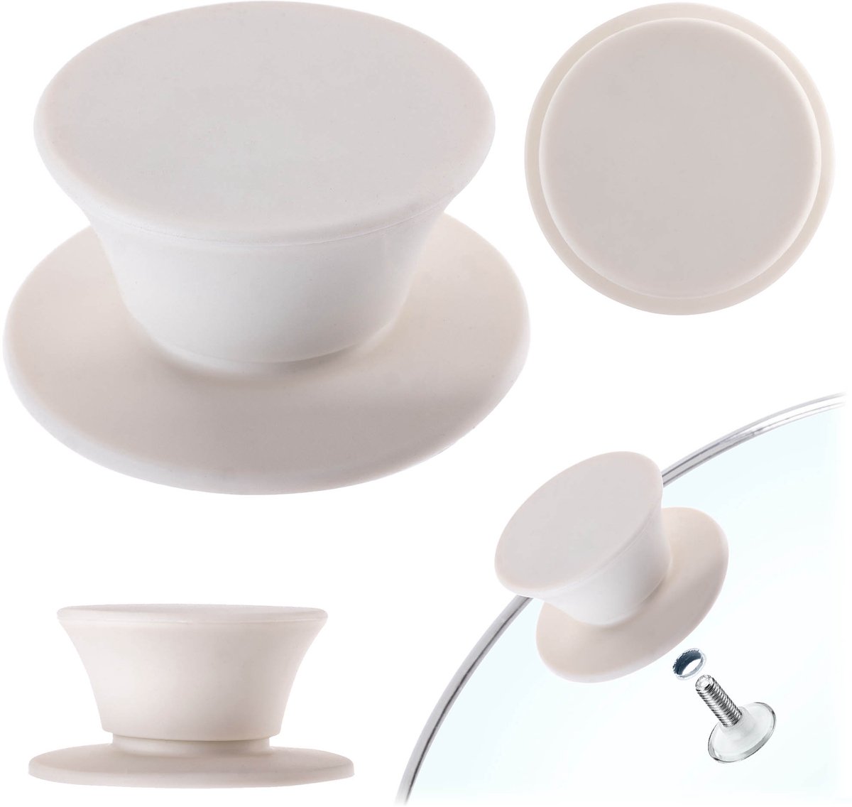 Siliconen Knop voor Pannendeksel - Beige