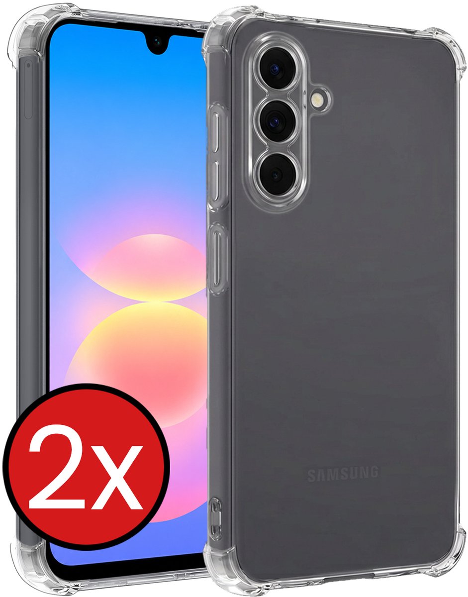 Hoesje - 2 Stuks - Geschikt voor Samsung Galaxy A18 - Sterk & Shockproof - Back Cover - Siliconen Case - Telefoon Hoes Shock Proof - Telefoonhoes - Transparant