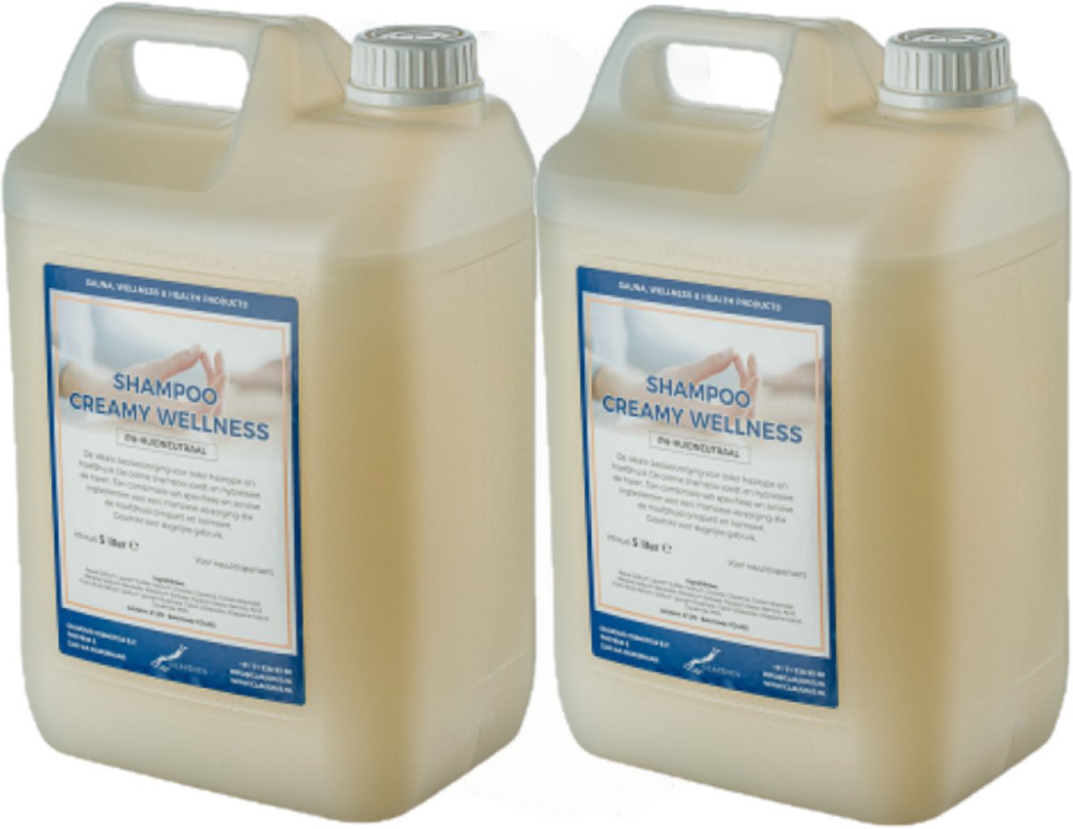 Claudius Shampoo Creamy Wellness - 5 liter - set van 2 stuks - Navulling - Voordeelverpakking - Haarverzorging