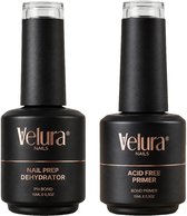 Velura® Nail Prep Dehydrator & Acid-Free Primer Set - 2x 15ml - Voorkomt Lifting & Verbetert Hechting - Voor BIAB-, Gel- en Acrylnagels