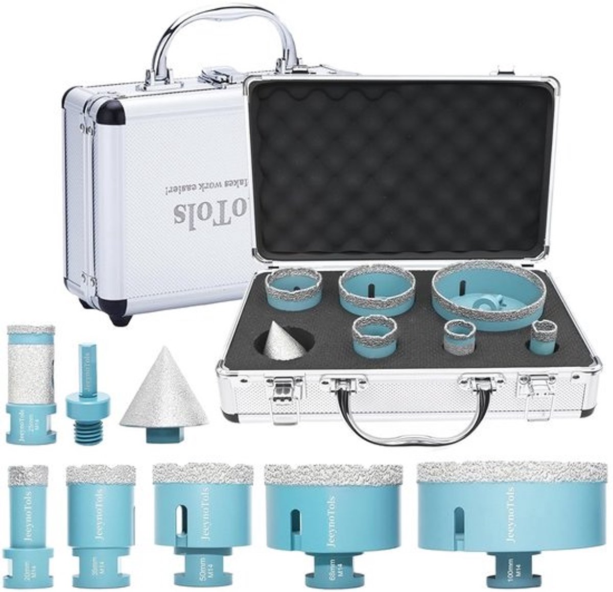 Diamanttegelboorset - Set met 8 stukken - Voor porselein, keramiek, marmer en steen