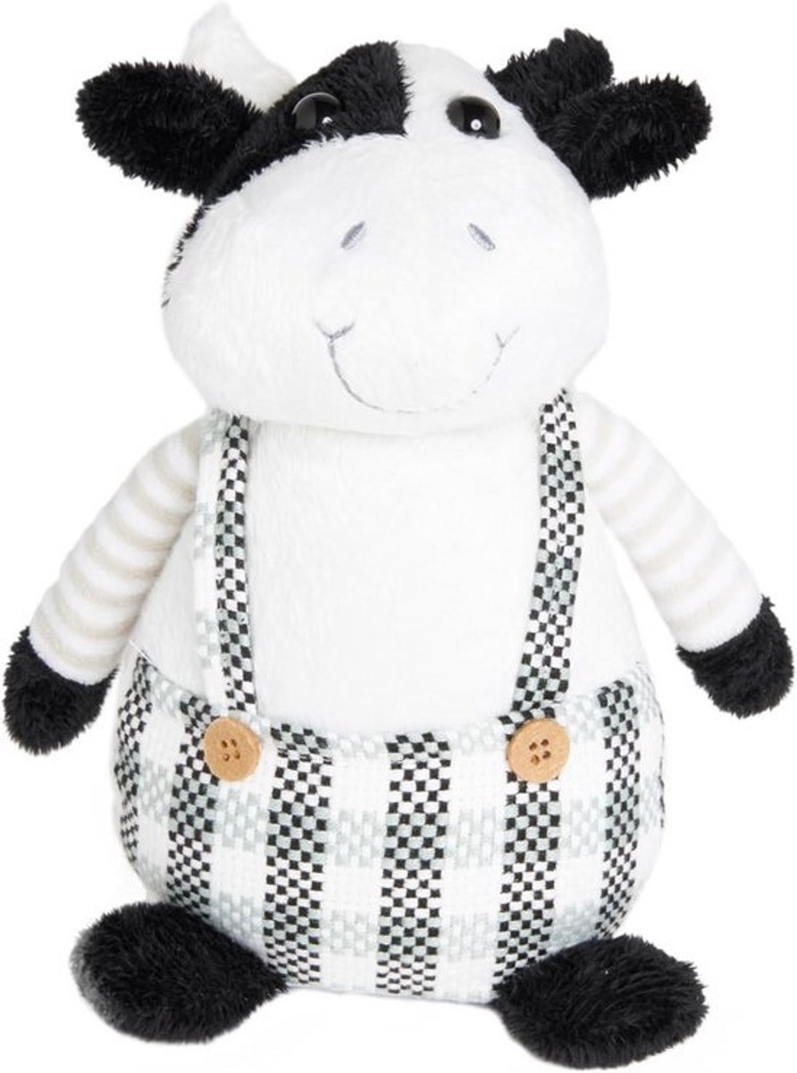 Koe-deurstopper - Stoffen figuur - Houdt deuren open - Zwaar gevuld - 14 x 12 x 24 cm - Multicolor