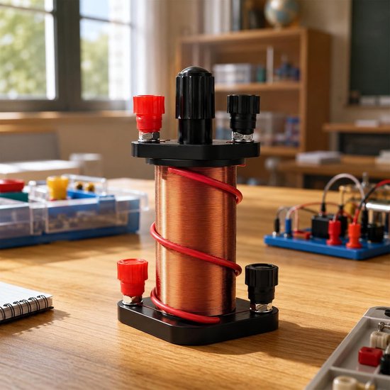 Demonstratie van elektromagnetische inductie met primaire en secundaire spoel voor natuurkundelessen en laboratoriumgebruik — afbeelding 2