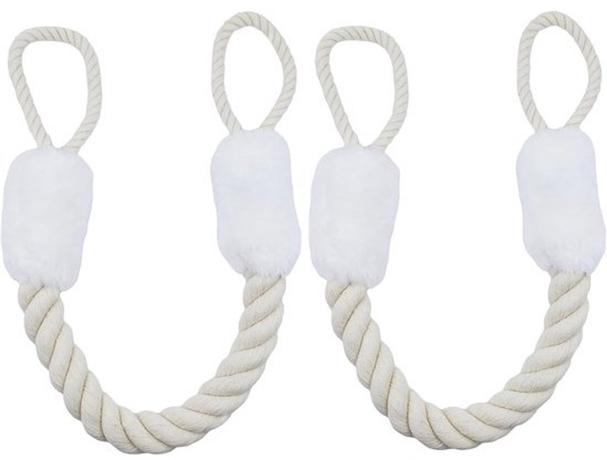 2 stuks katoenen deurstopper met touw en klembescherming - voor kinderen en huisdieren