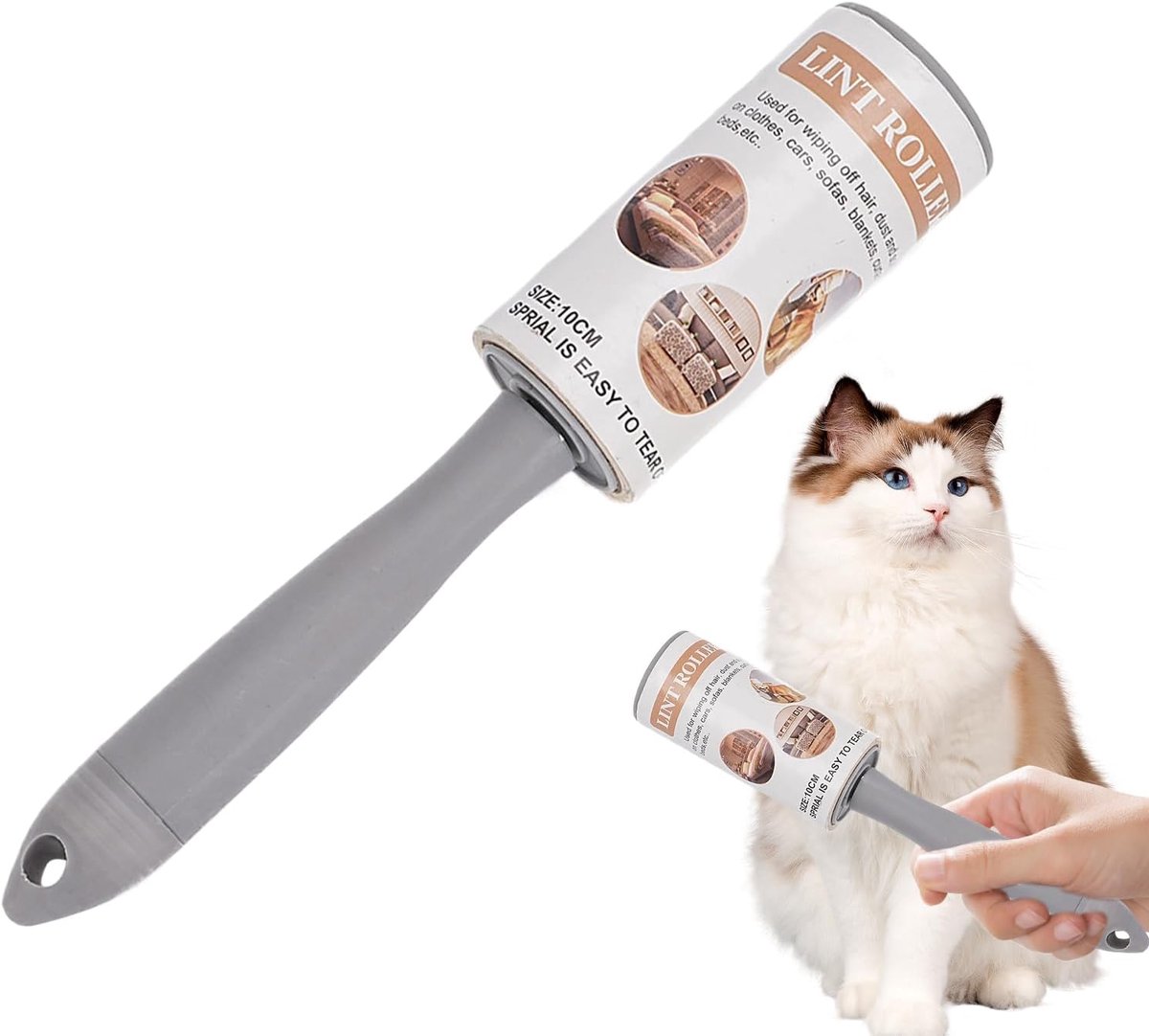 Rol op maat te snijden voor het verwijderen van kattenhaar, stofverwijderingsborstel op kleding, meubels, bagage, bank, tapijt, dagelijks reizen