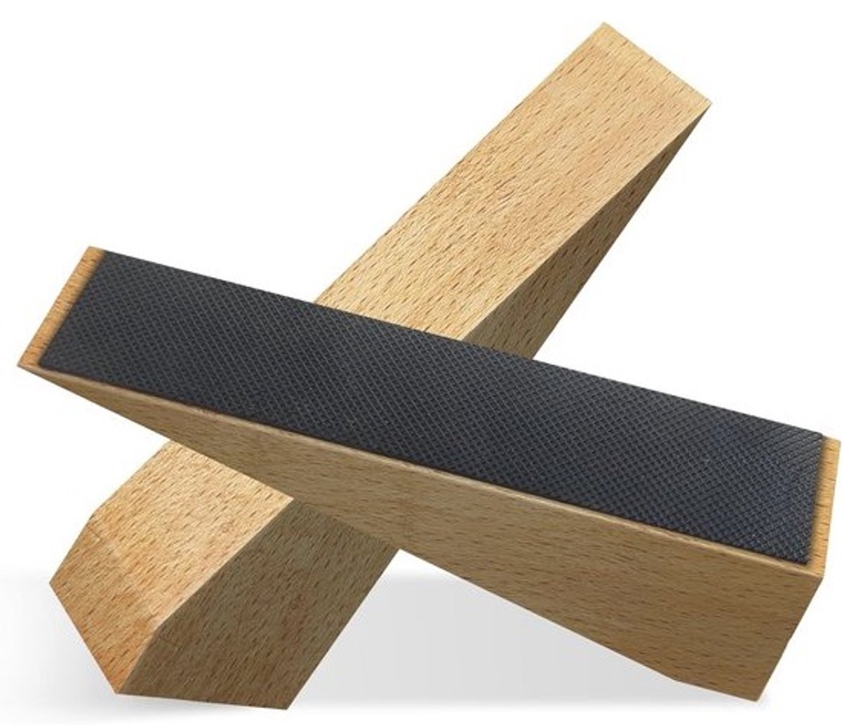 Houten deurstoppers - Antislip deurstoppers - voor de vloer - Deurwiggen - voor alle deurtypen en oppervlakken - 5 cm dik - 16 cm lang - met rubber