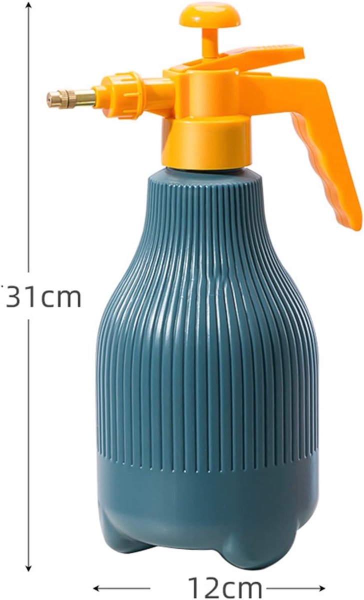 Pompsproeier, 1500 ml tuinspuitfles, roterende spuitmond, verzegeld uniform, groot spuitoppervlak, waterspuitbus voor planten, bemesting, reiniging (Blauw)