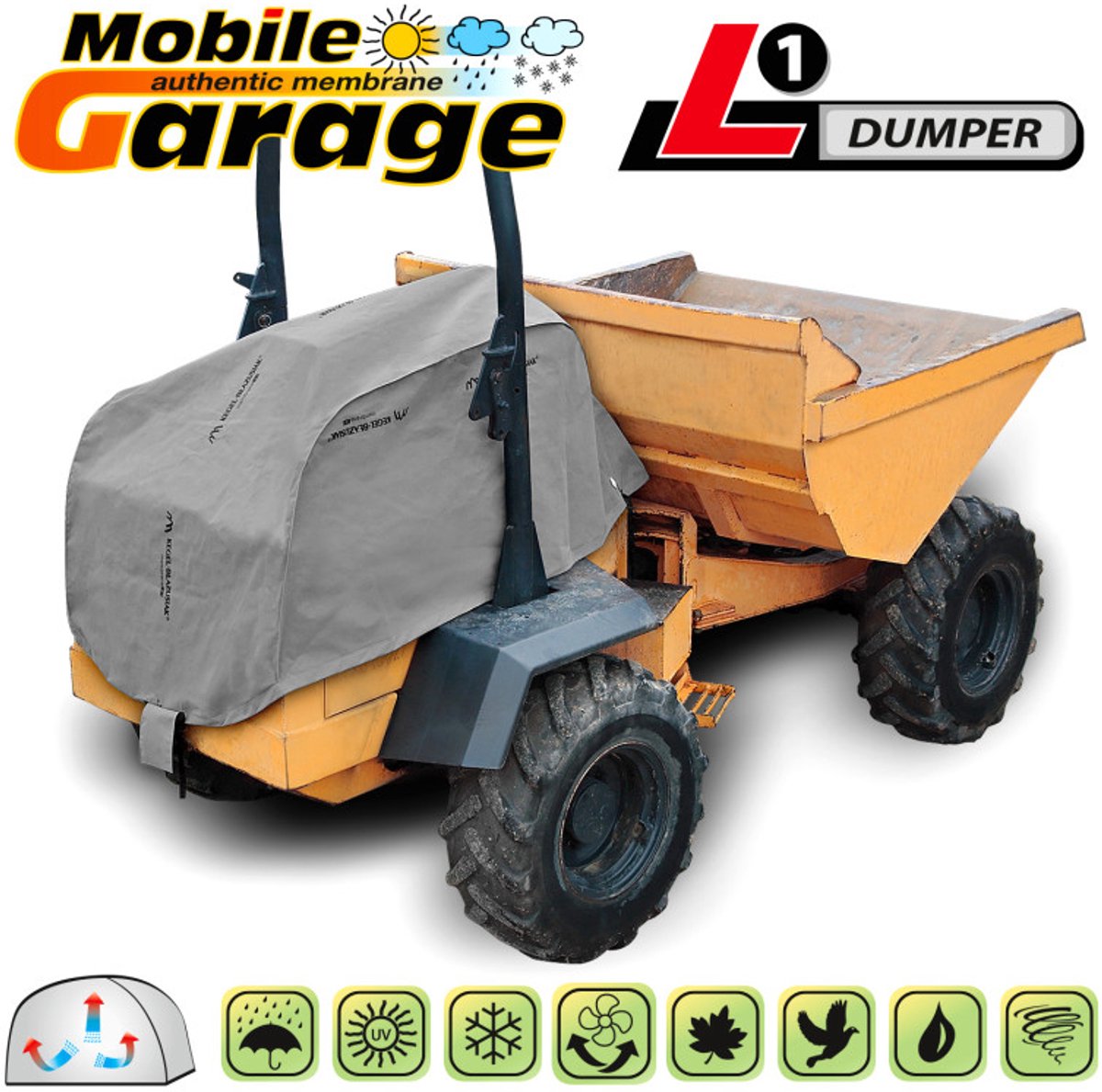 Dumper afdekzeil hoes waterdicht ademend bescherming dumperhoes zandvervoerder