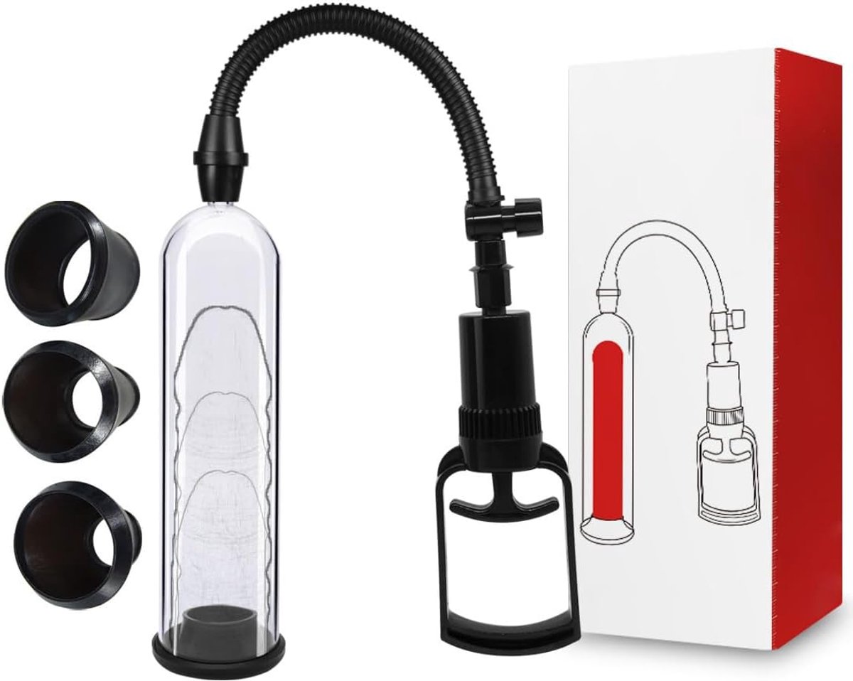 Vacuümpomp met siliconen cilinder en grip – vacuüm‑trainer voor doorbloeding en weefseltraining | manuele pomp met buis en handgreep