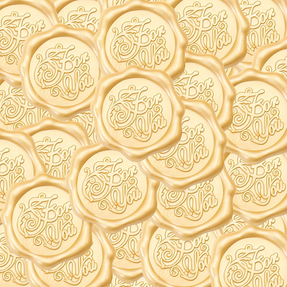Seal Stickers, 50 stuks lichtgoud voor jou, kant-en-klare zelfklevende envelopafdichtingslabels voor huwelijksuitnodiging, geschenkverpakking, briefplakboek