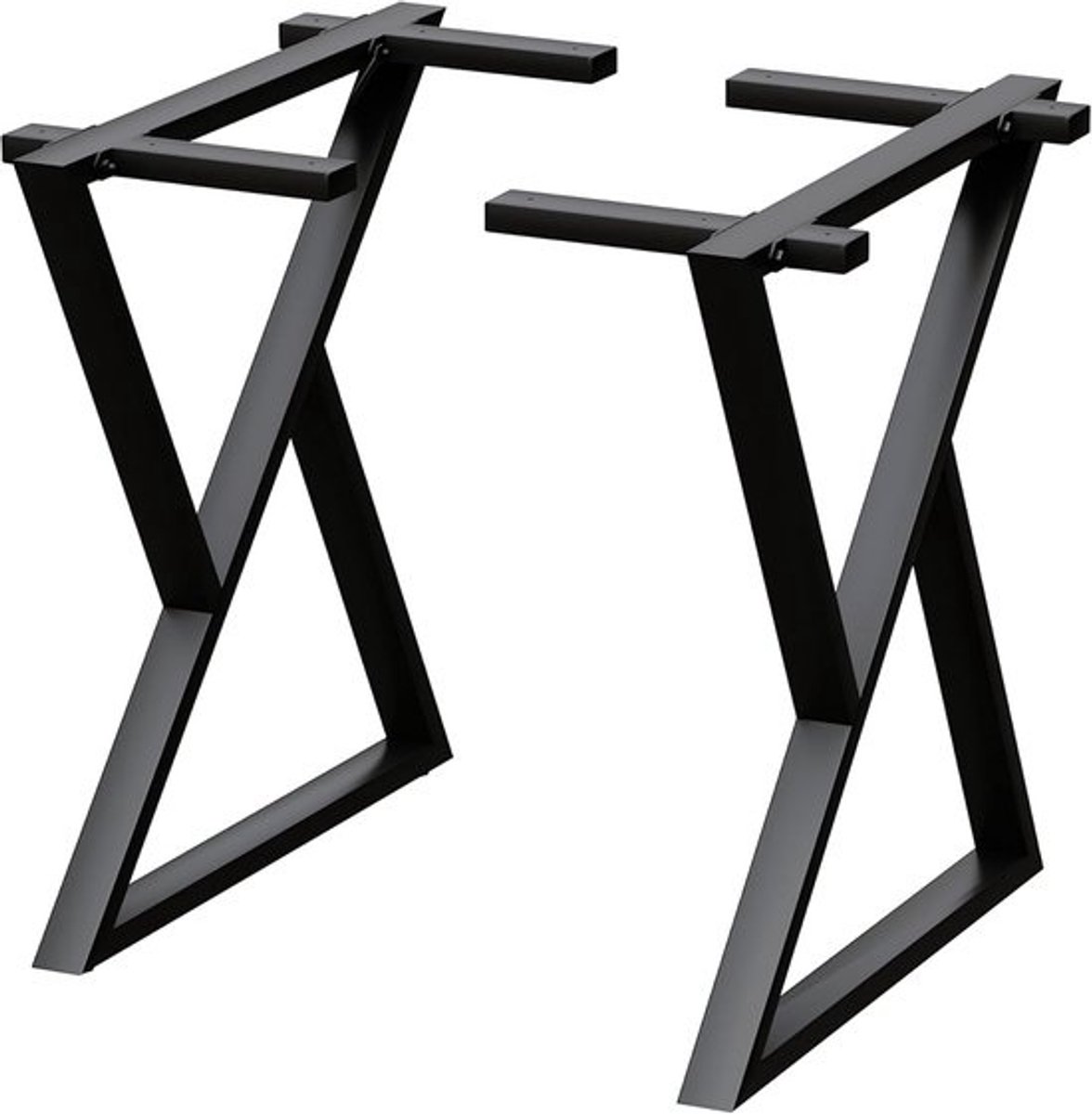 Set van 2 driehoekige metalen tafelframes - zwart gepoedercoat